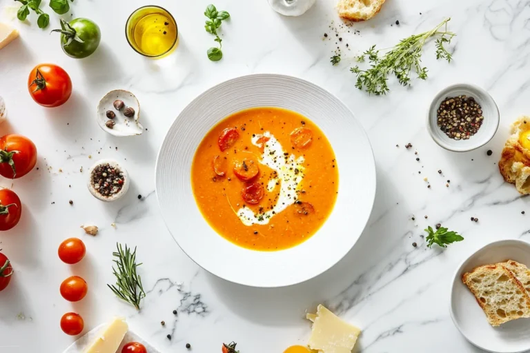 Roasted Tomato Soup with Cheddar Cheese Delight