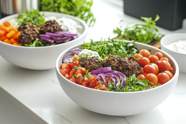 Mediterranean Inspired Burger Bowls: Flavorful & Fresh Delight