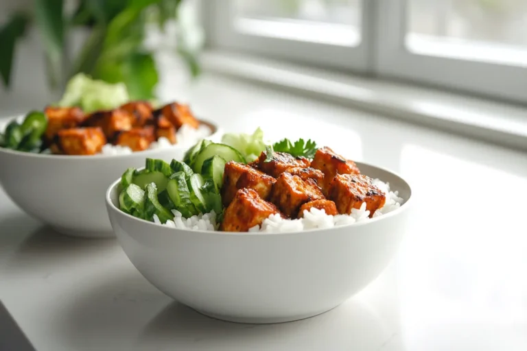 Spicy Sriracha Tofu Rice Bowls (Air Fryer or Oven) Delight