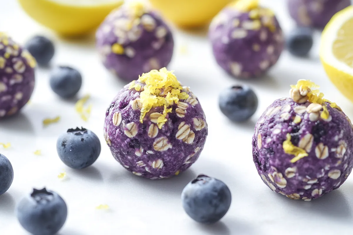 Tips for No-bake, and that yummy berry goodness in these Blueberry Lemon Power Bites