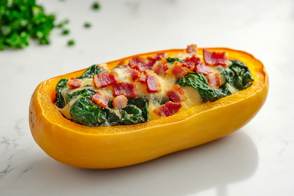 Tips for Stuffed Butternut Squash with Spinach, Bacon, and Cheese