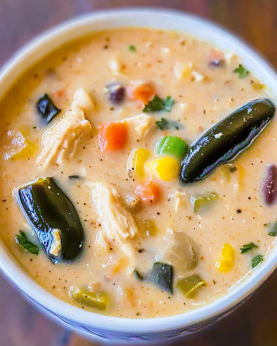 Creamy Chicken Poblano Pepper Soup