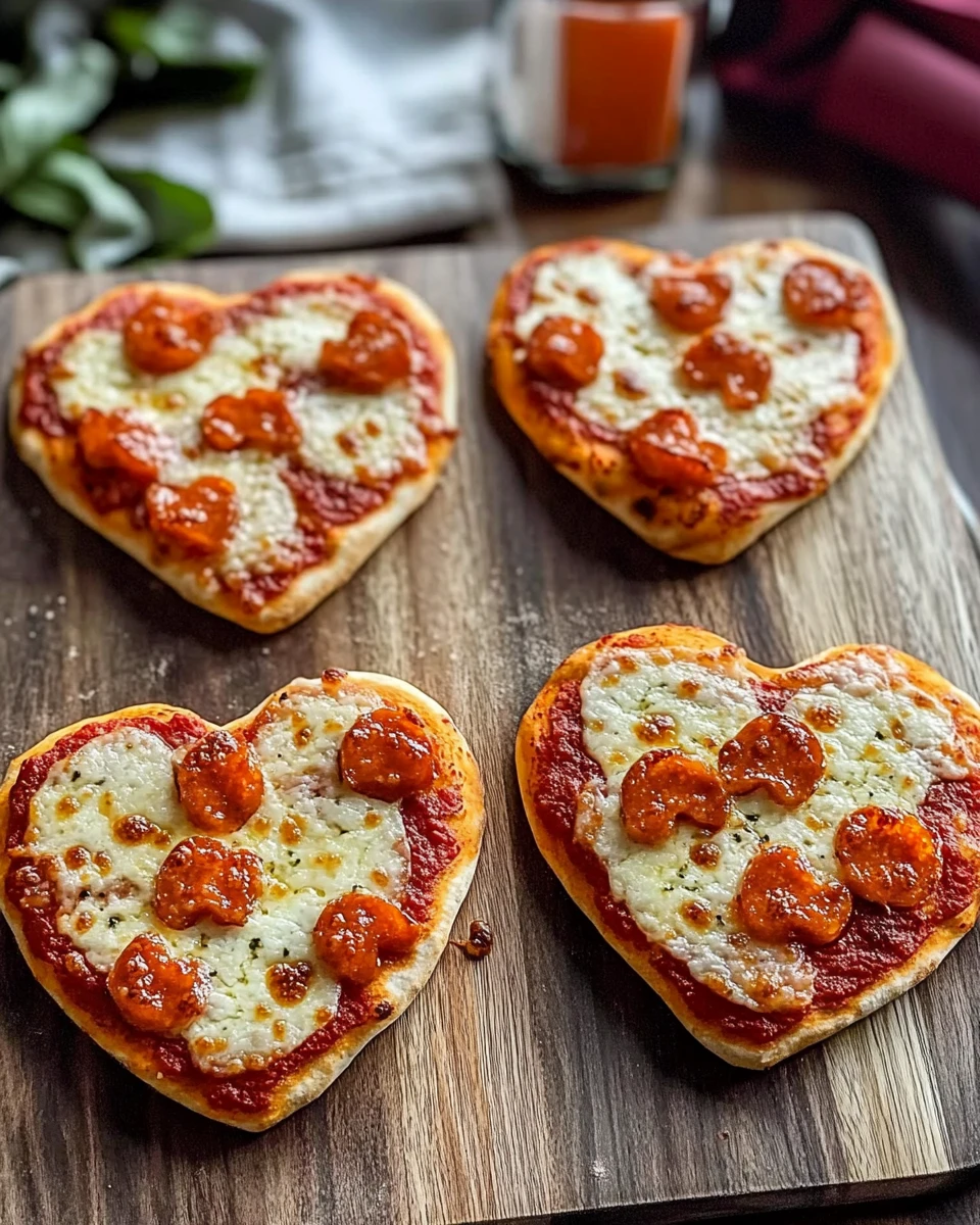 Heart-Shaped Pizzas