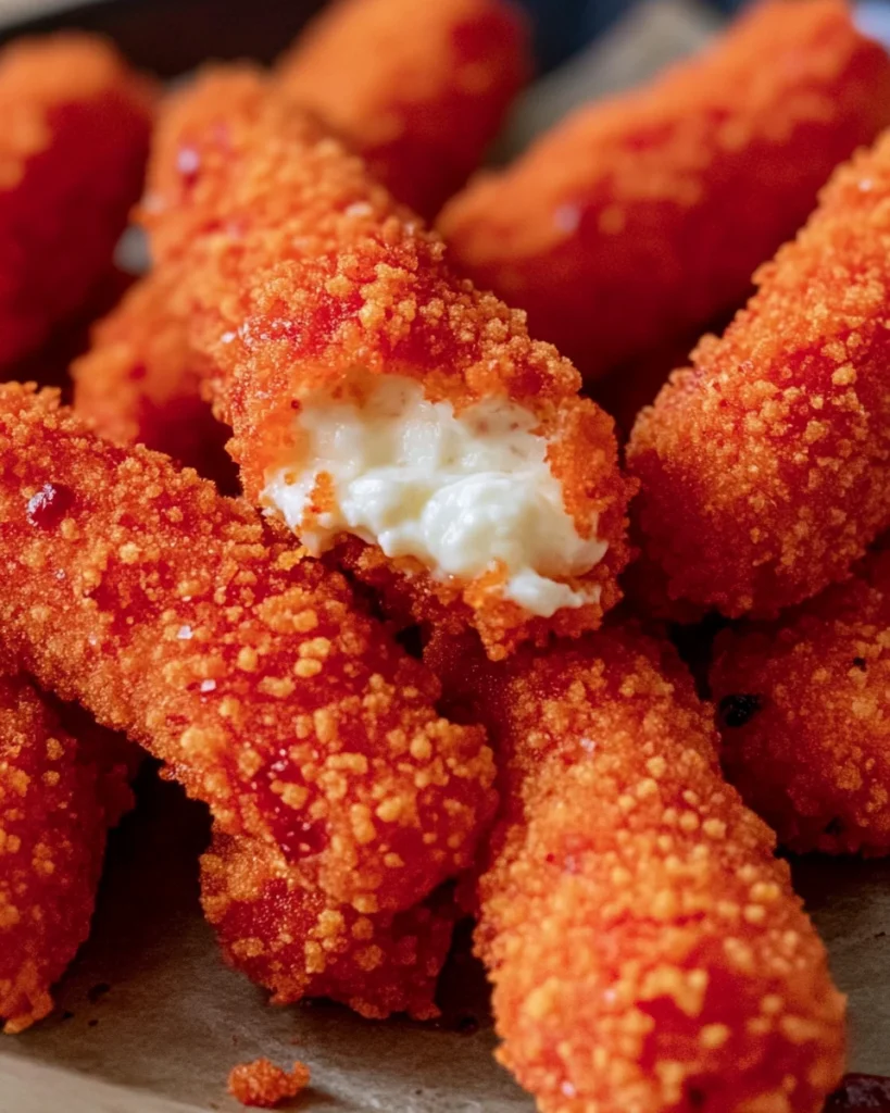 Hot Cheeto Mozzarella Sticks