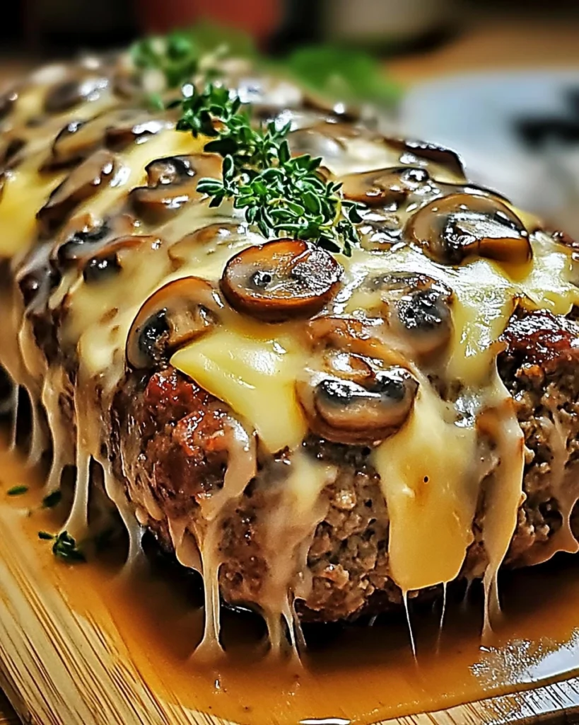 Mushroom Swiss Cheese Meatloaf