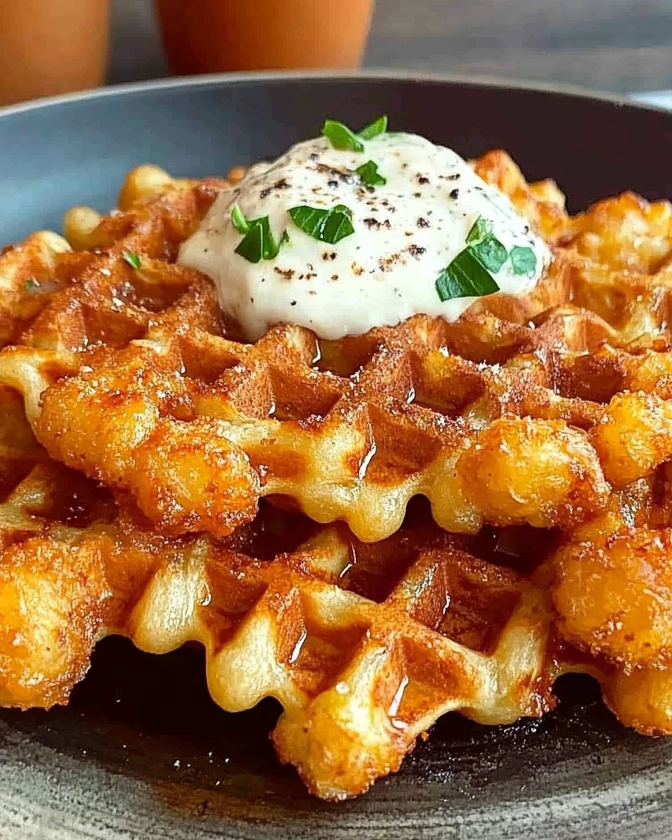 Waffle Iron Tater Tots