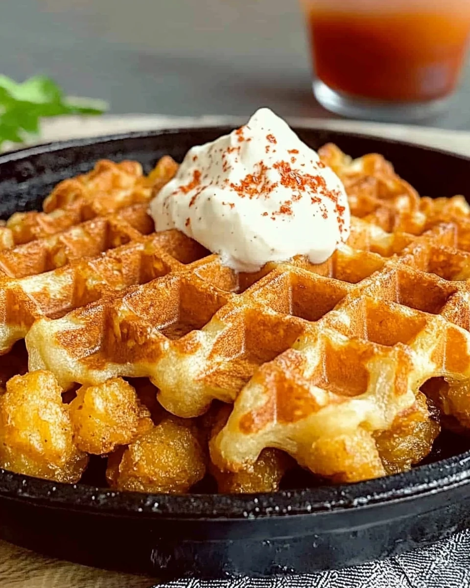 Waffle Iron Tater Tots