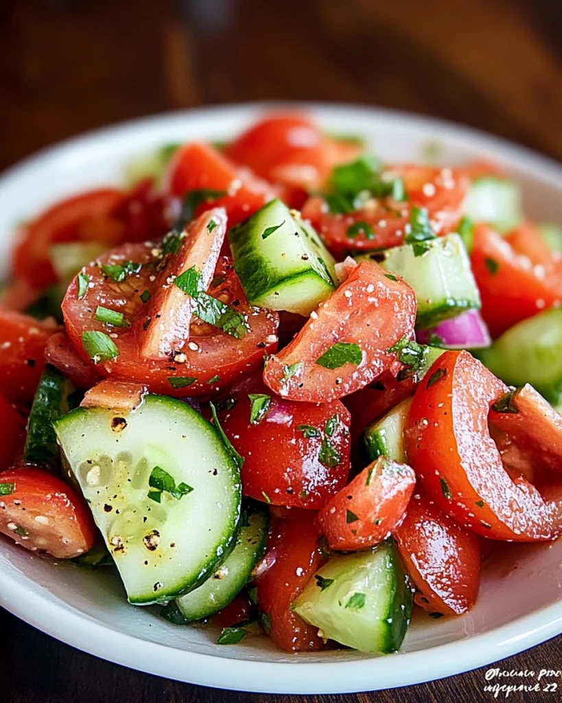 Rustic Tomato and Cucumber Salad