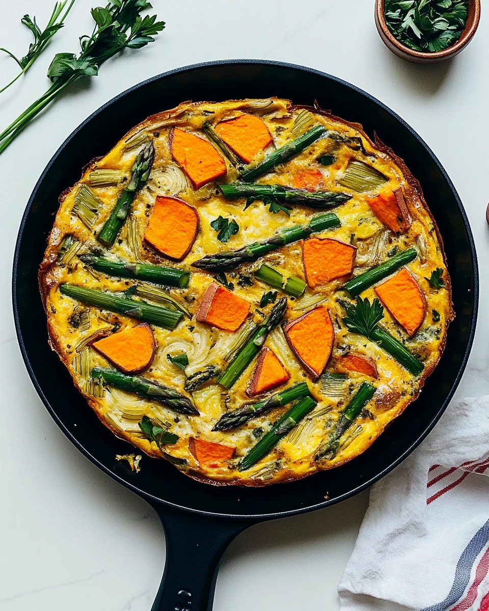 Spring Frittata with Leeks, Asparagus, and Sweet Potato