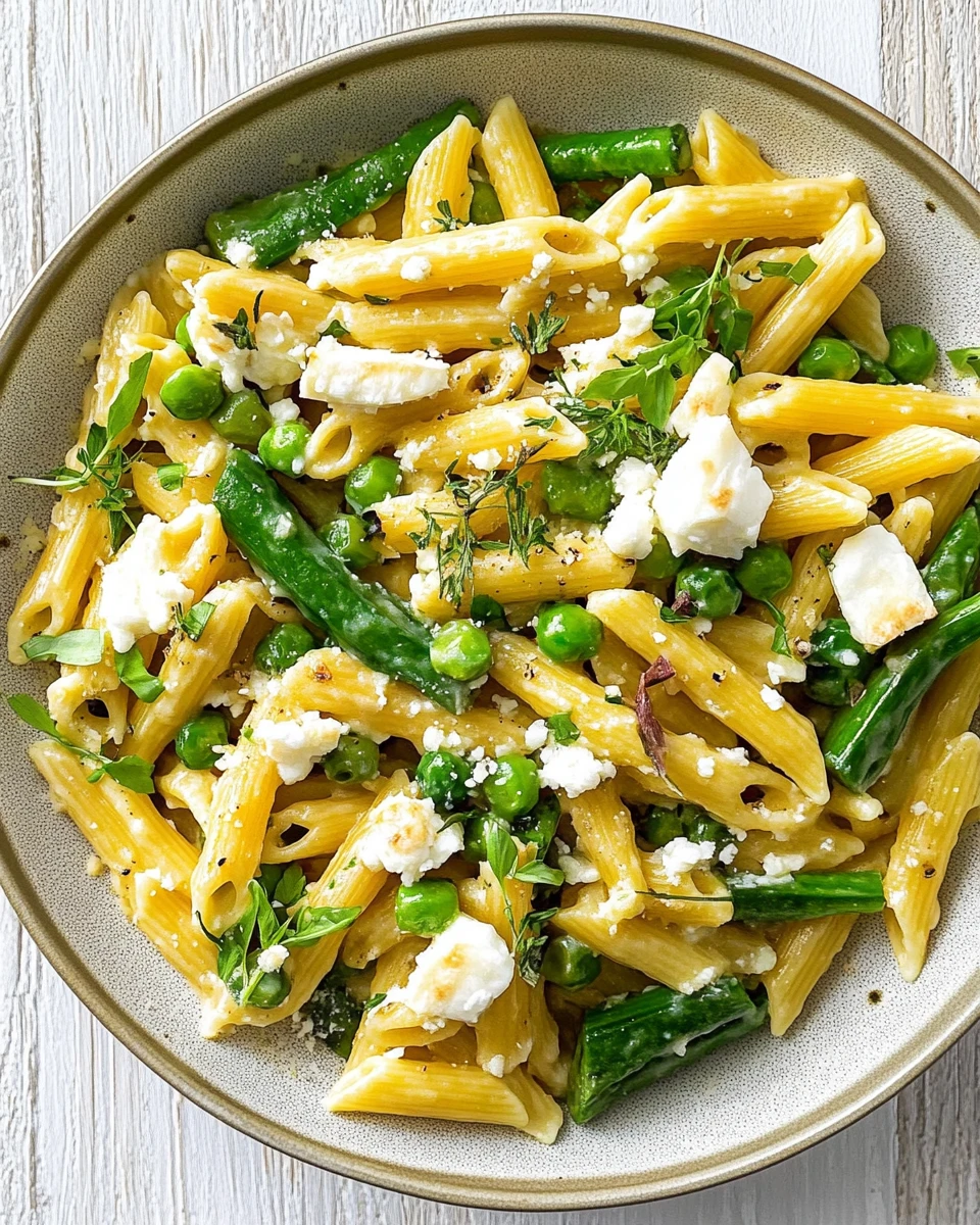 Spring Vegetable Pasta with Goat Cheese