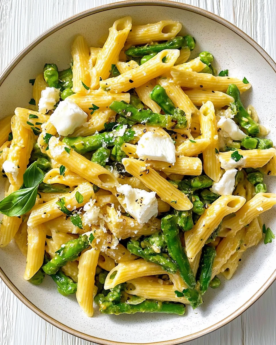 Spring Vegetable Pasta with Goat Cheese