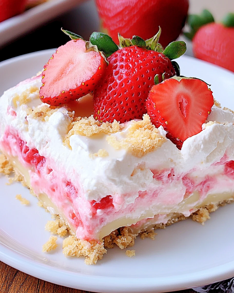 Strawberry Cheesecake Lasagna (No Bake)