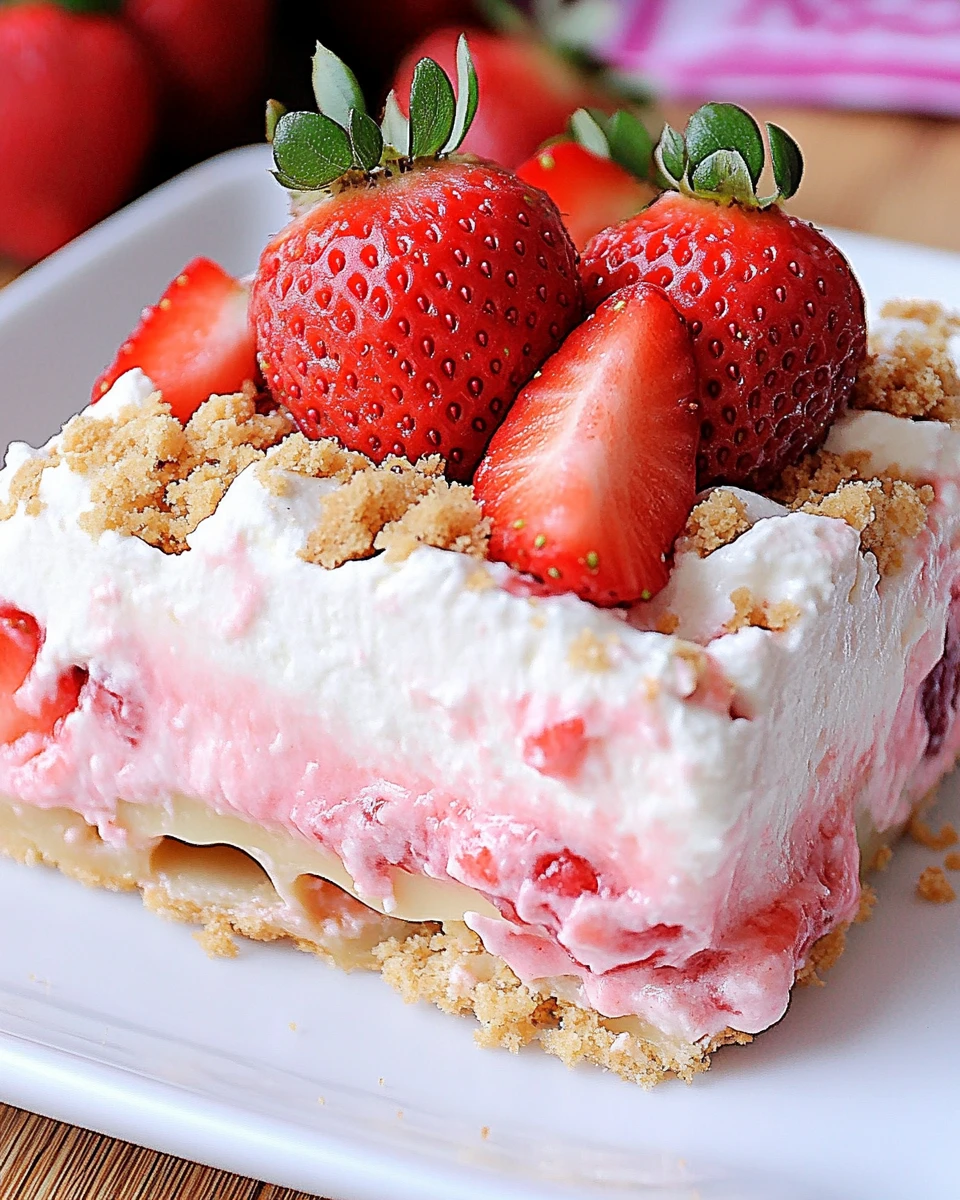 Strawberry Cheesecake Lasagna (No Bake)