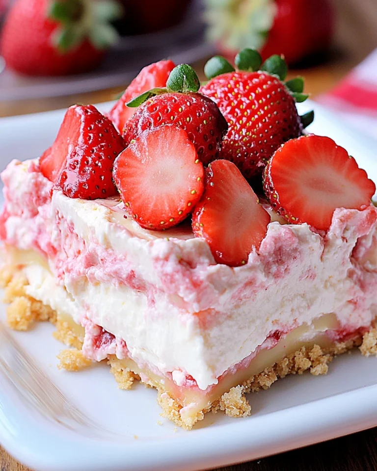 Strawberry Cheesecake Lasagna (No Bake)