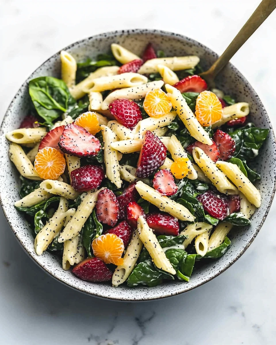 Strawberry Spinach Pasta Salad