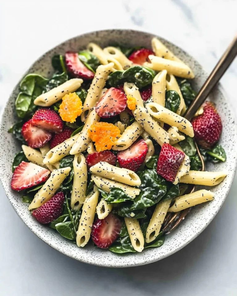 Strawberry Spinach Pasta Salad